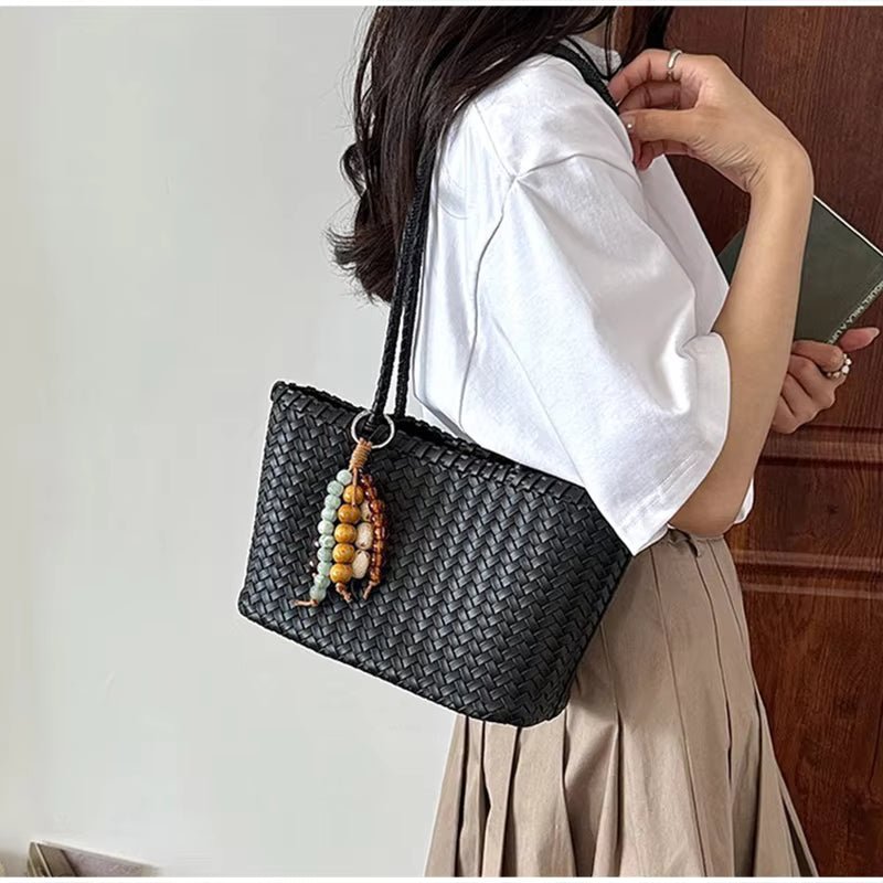 SOERA Emma Straw Woven Tote Bag - Bag - Black