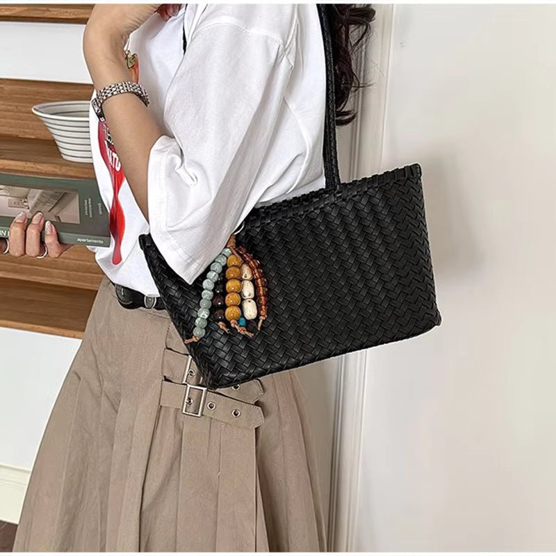 SOERA Emma Straw Woven Tote Bag - Bag - Black