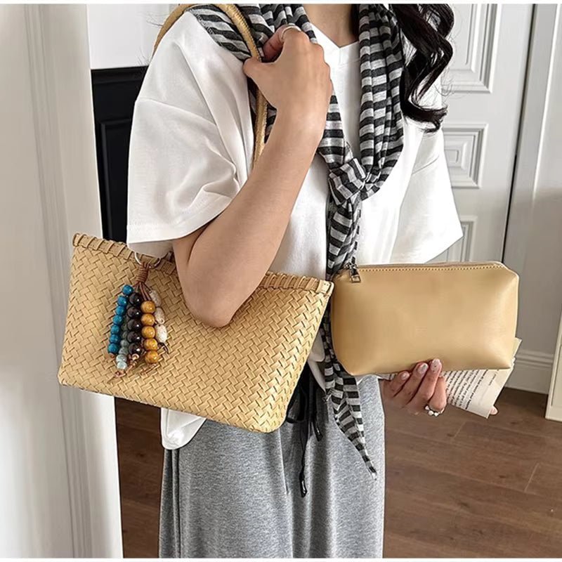 SOERA Emma Straw Woven Tote Bag - Bag - Brown