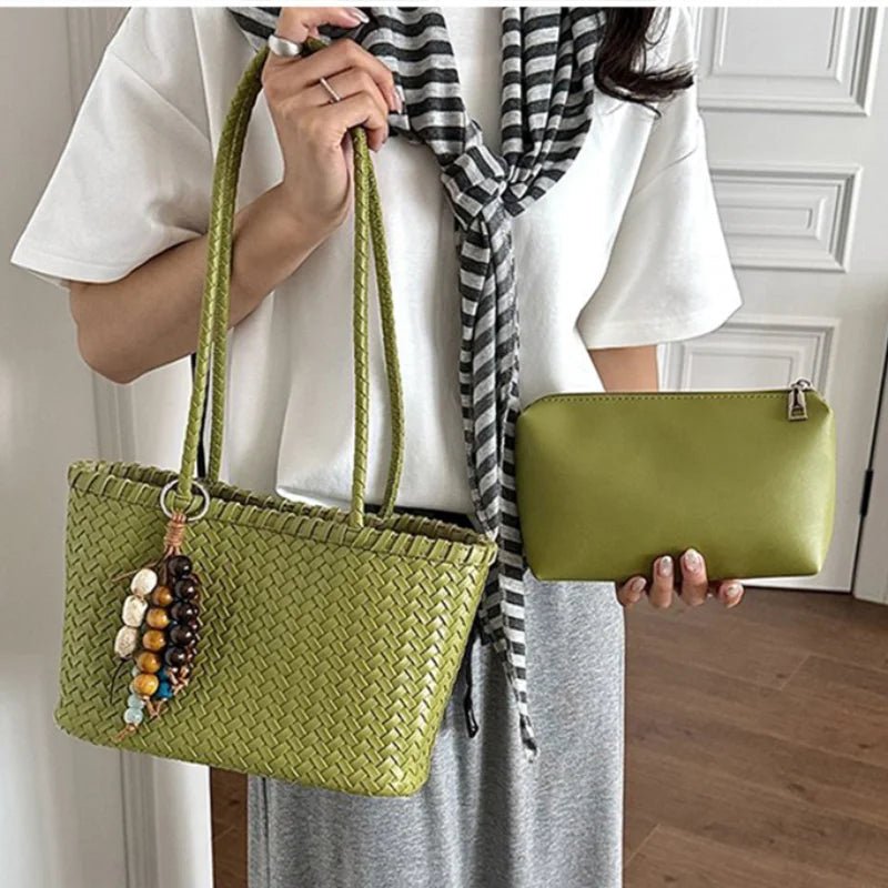 SOERA Emma Straw Woven Tote Bag - Bag - Green