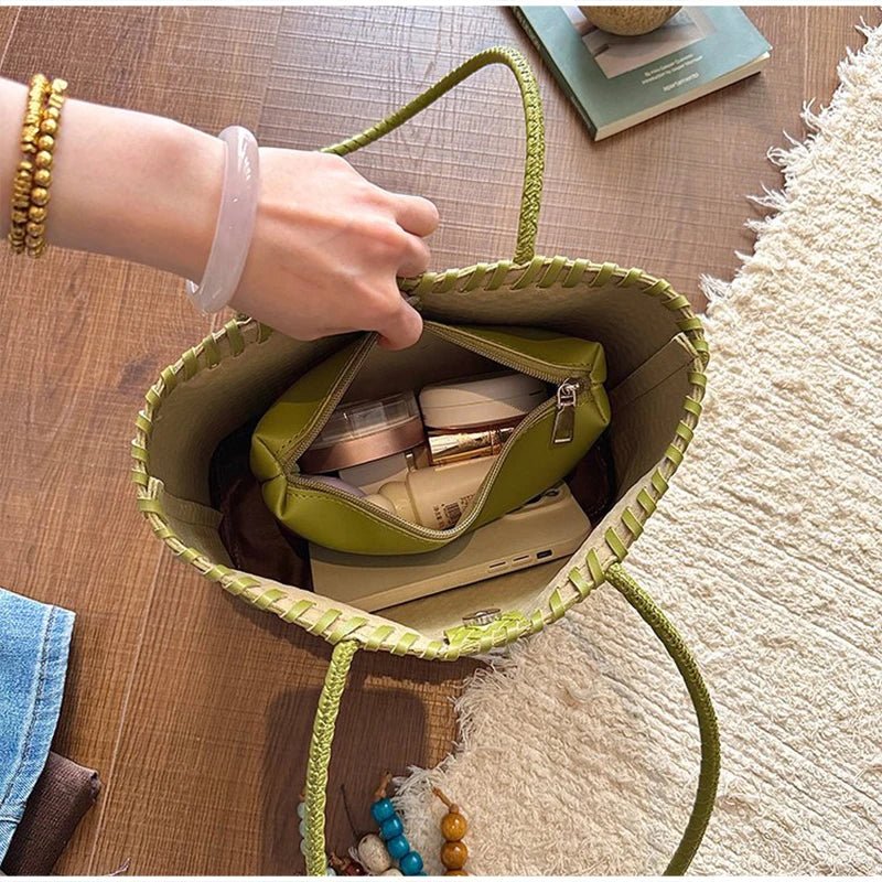SOERA Emma Straw Woven Tote Bag - Bag - Green