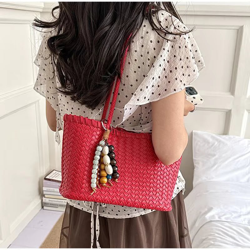 SOERA Emma Straw Woven Tote Bag - Bag - Red