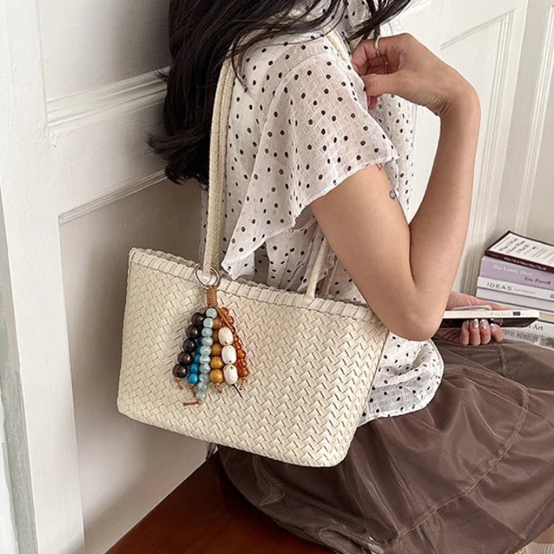 SOERA Emma Straw Woven Tote Bag - Bag - White