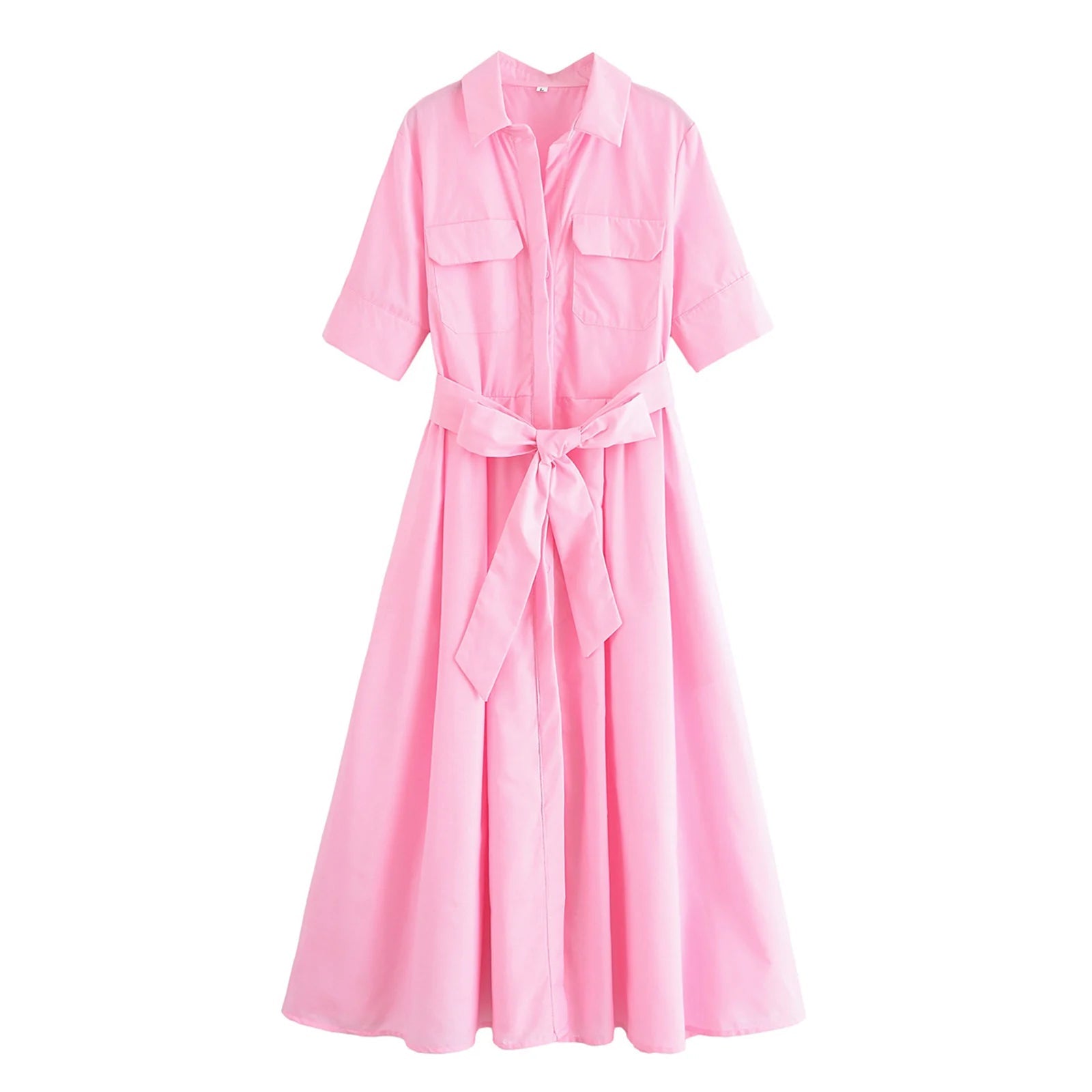 SOERA Ariane Belted Shirt Midi Dress - Dress - Pink XS