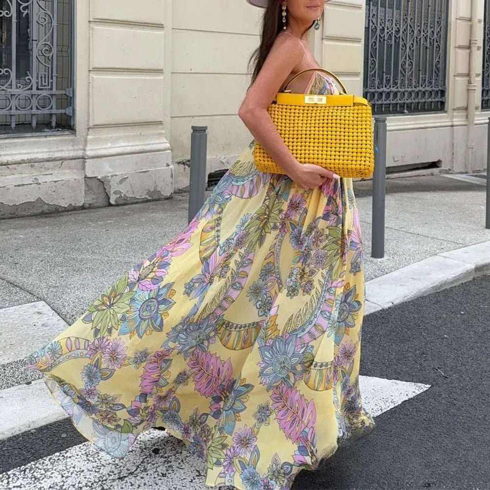 SOERA Bianca Floral Chiffon Cami Dress - Dress - Yellow XS