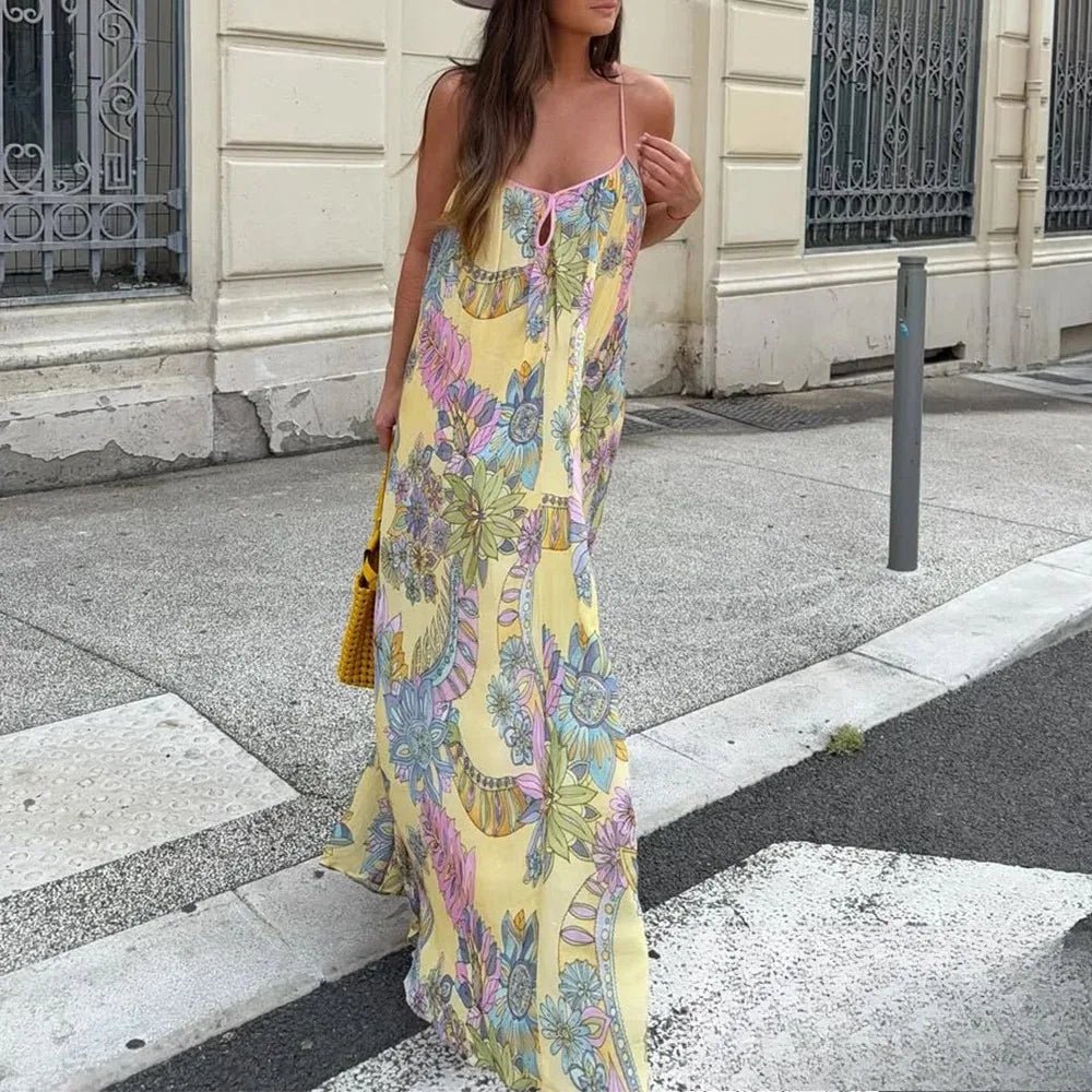 SOERA Bianca Floral Chiffon Cami Dress - Dress - Yellow XS