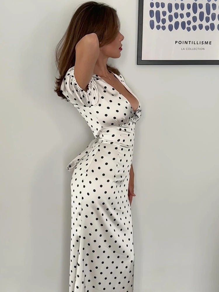 SOERA Bianca Polka Dot V - Neck Maxi Dress - Dress - XS