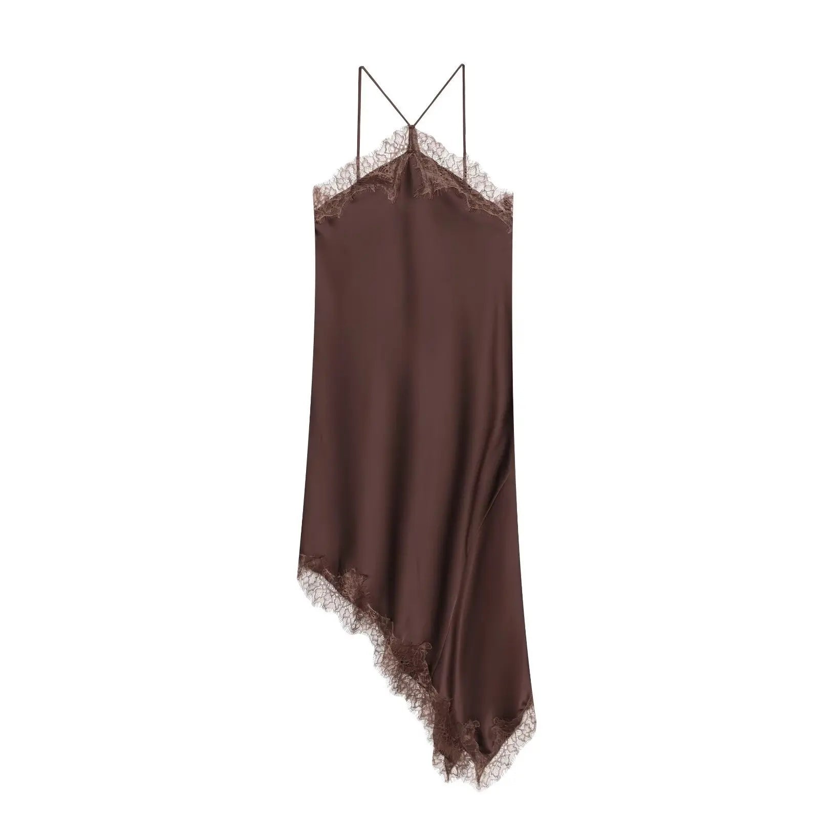 SOERA Celeste Off - Shoulder Lace Midi Dress - Dress - Brown S