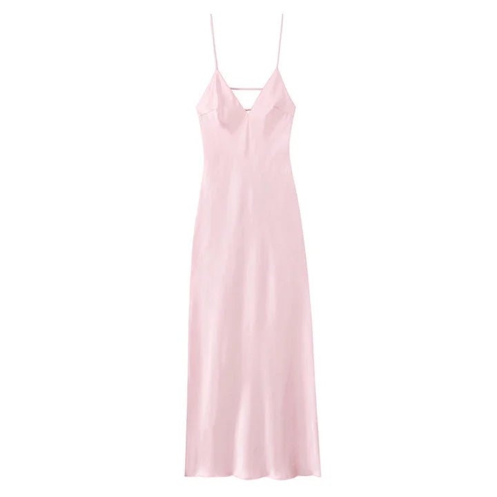 SOERA Kirra Satin Backless Maxi Dress - Dress - Pink XS