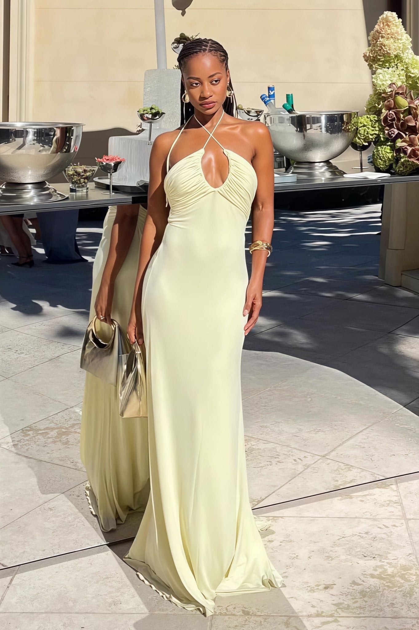 SOERA Valentina Halter Mermaid Maxi Dress - Dress - Yellow S