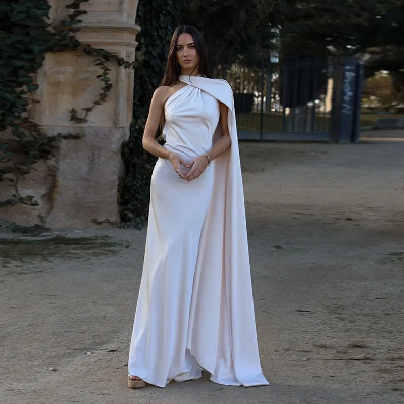 SOERA Yanna Halter Backless Satin Dress - Dress - White M