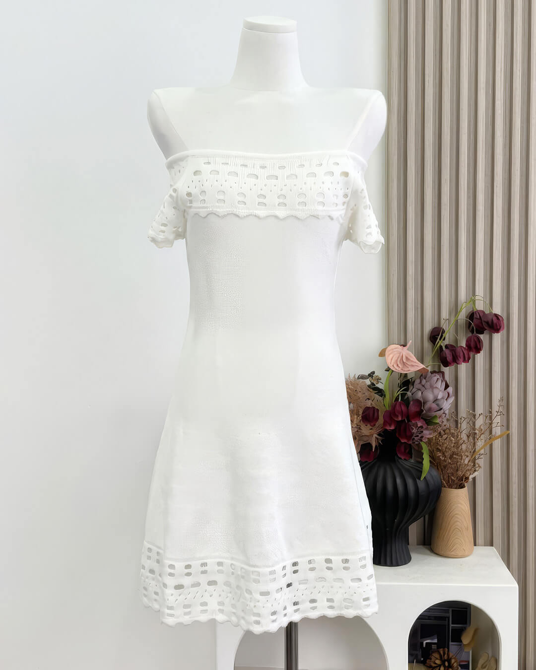 SOERA Morgan Off-Shoulder Crochet Mini Dress - Dresses - One size