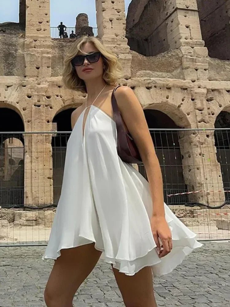 SOERA Zinnia Off-Shoulder Hollow Out Summer Dress - Dresses - White S
