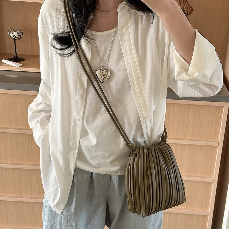SOERA Lily Pleated Mini Crossbody Bag - Handbags - Beige