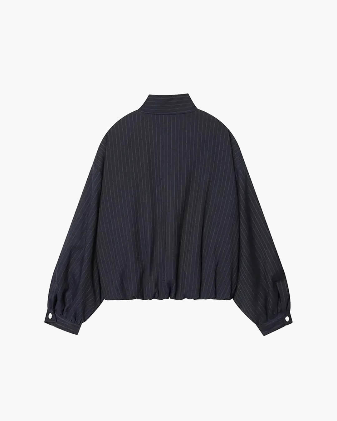 SOERA Magnolia Pinstripe Bomber Jacket - Jacket - Dark Blue Stripe S