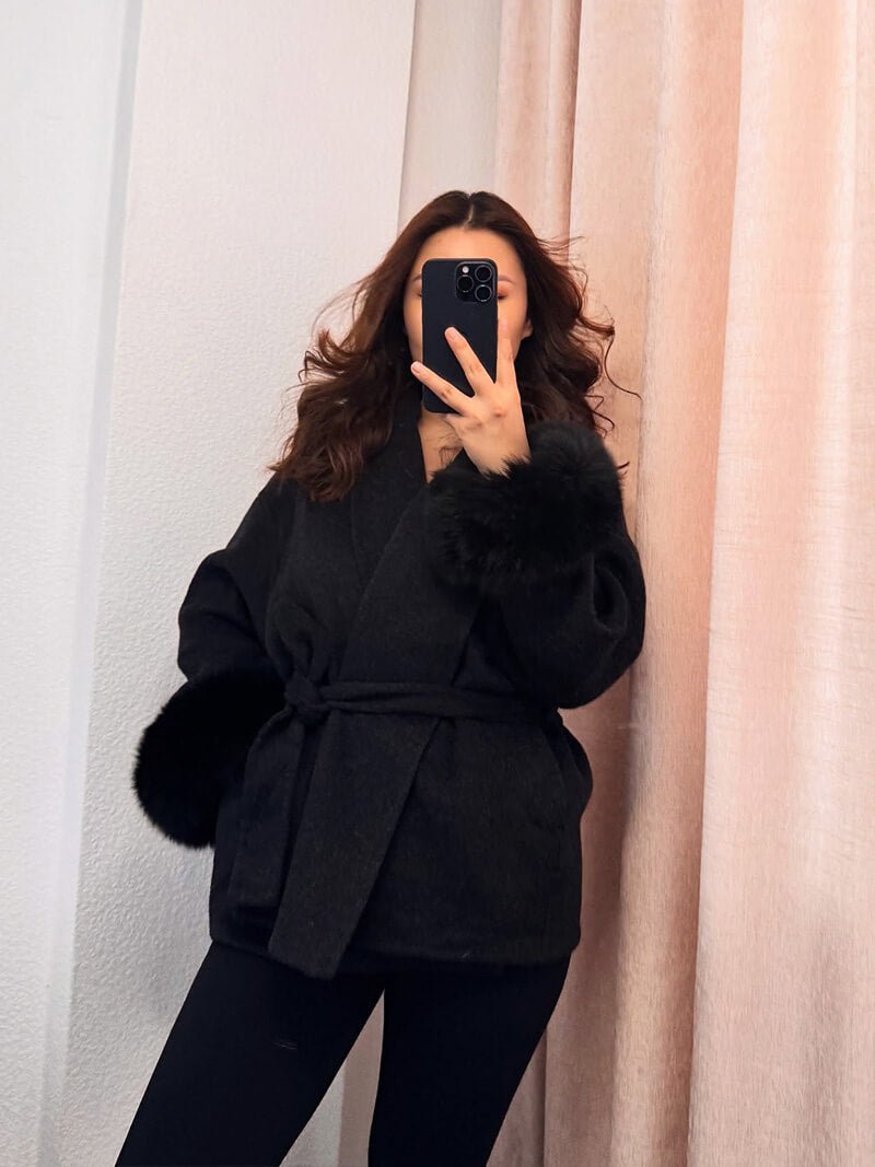 SOERA Grace Faux Fur Coat - jackets - Soera-Grace-Faux-Fur-Coat-Black/S Black S