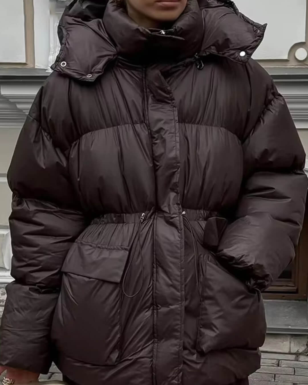 SOERA Jillian Glossy Puffer Jacket - Jackets - Chocolate M