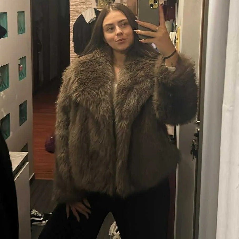 SOERA Mandy Faux Fur Jacket - Jackets - bz1761641699274869117 Brown XS
