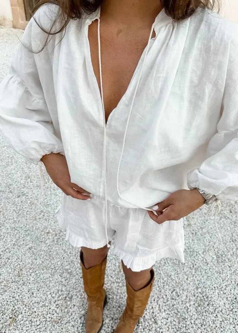 SOERA Beatrice Cotton Lounge Set - Matching Sets - White Set M