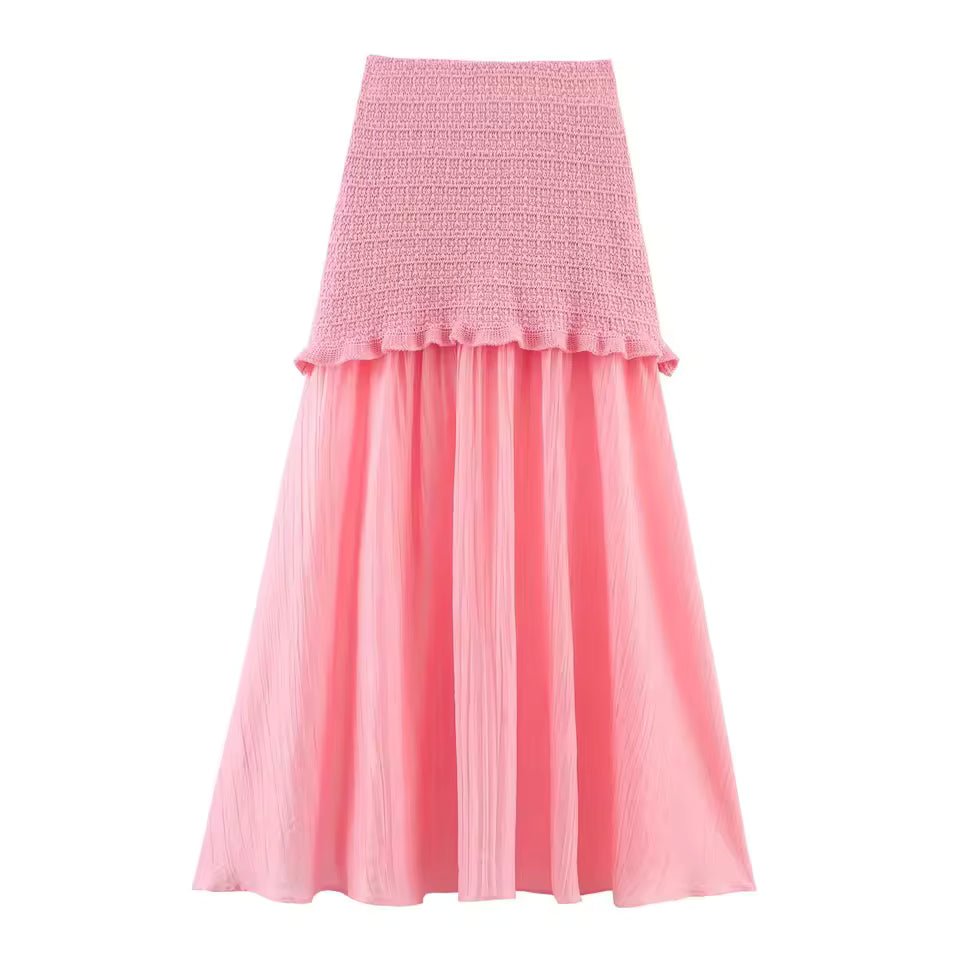 SOERA Beatrice Knitted Tank & Pleated Skirt Set - Matching Sets - Beige Set M