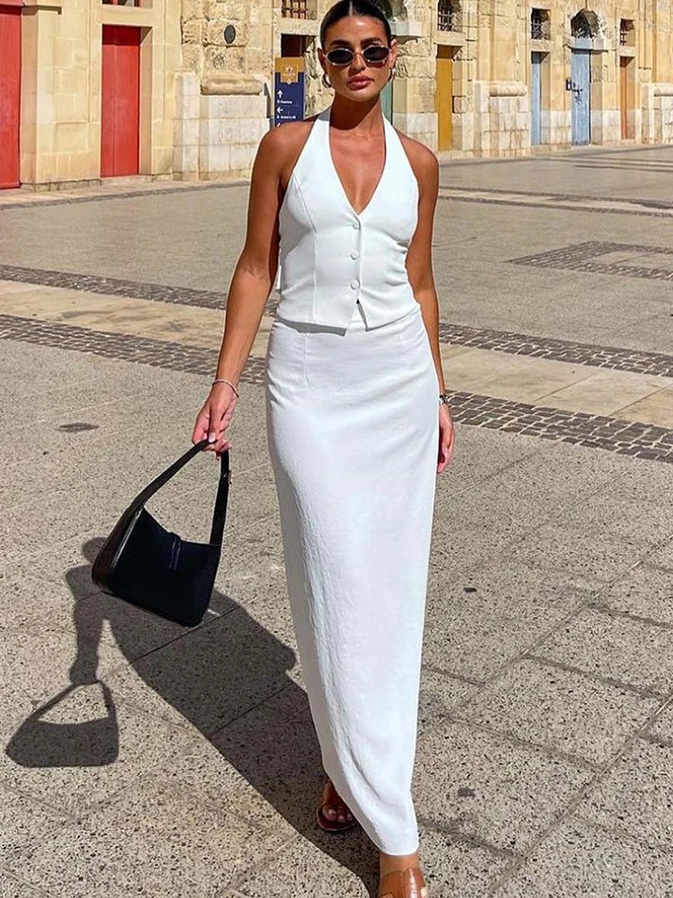 SOERA Lianna Halter Maxi Skirt Set - Matching Sets - 1005008735113023-;ei1771839650675889892 L