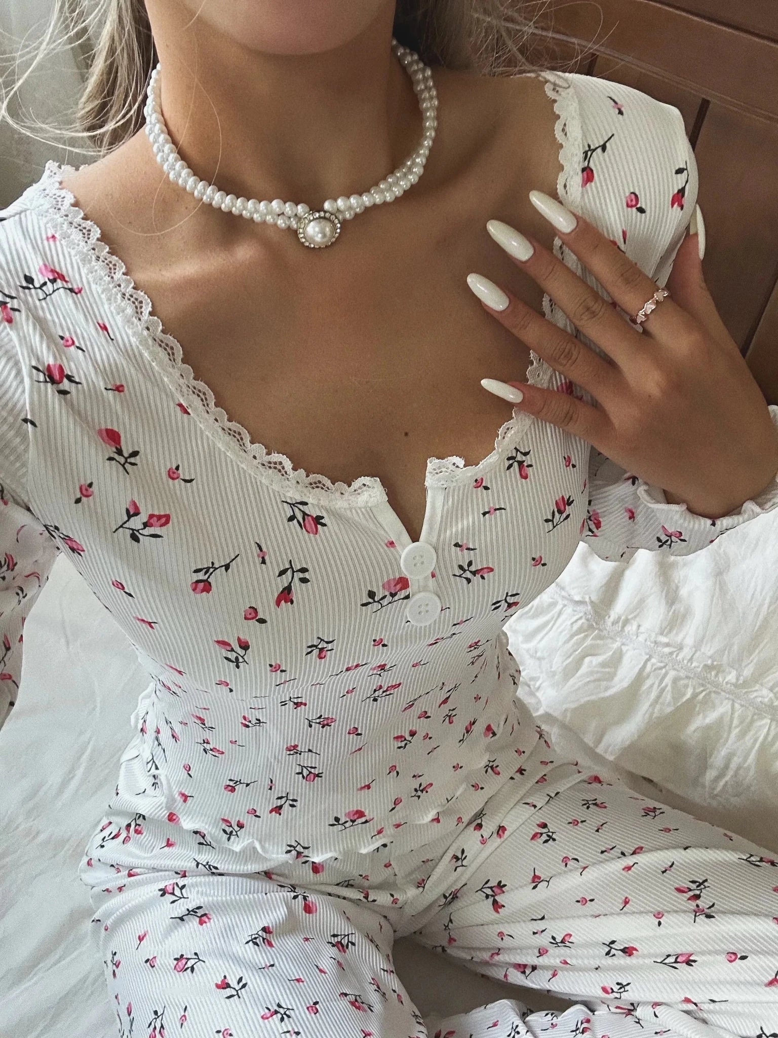 SOERA Long Sleeve Floral Pyjama Set - Matching Sets - Top S