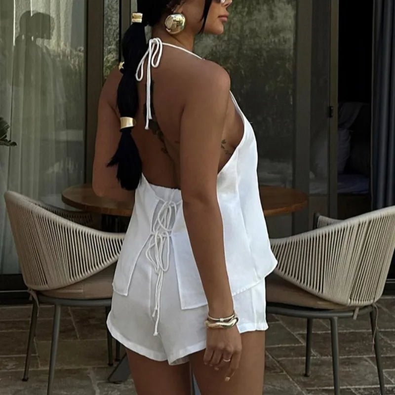 SOERA Margot Lace - Up Shorts Set - Matching Sets - S