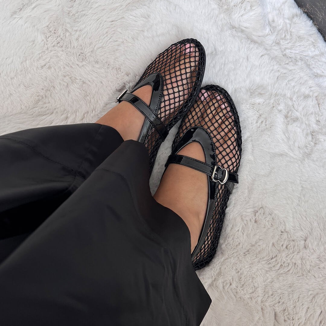 SOERA Rebecca Mesh Ballet Flats - Shoes - SOERA-Rebecca-Mesh-Ballet-Flats-Shoes-Black/36 Black 36