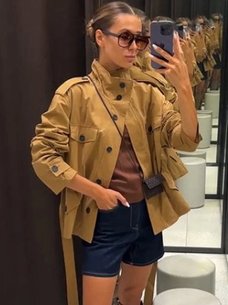 SOERA Ellie High Collar Belted Jacket & Skort Set - Matching Sets - SOERA-140035-TOP-S-41667 Jacket S