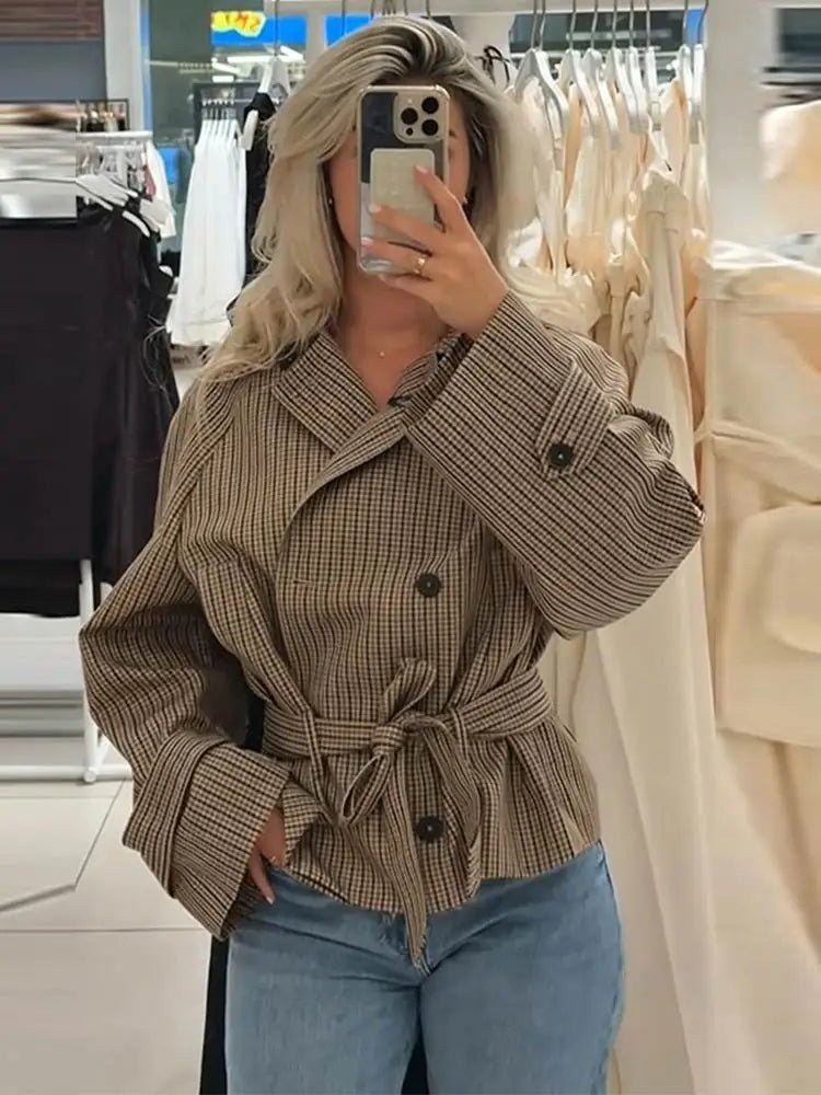SOERA Erica Plaid Belted Trench Coat - Coat - SOERA-201667-DEF-OS-24579 XS