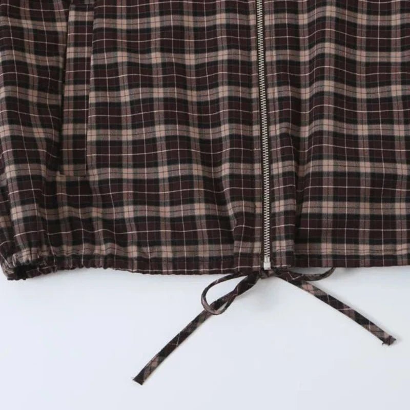 SOERA Rose High Collar Checked Zip Jacket - Jacket - SOERA-535939-PIC-L-71779 L