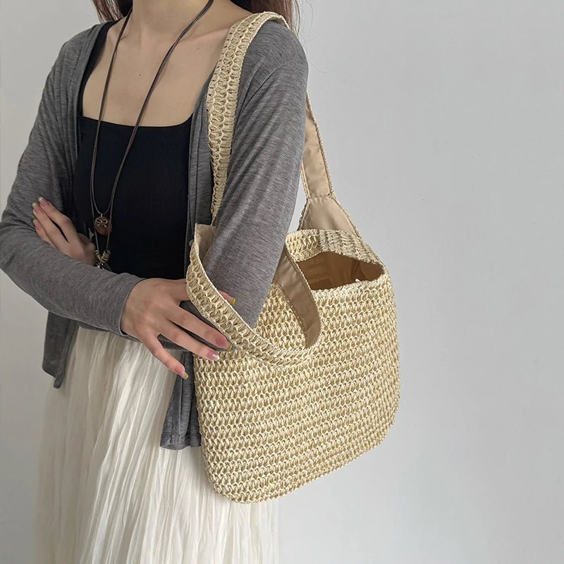 SOERA Miranda Woven Straw Tote - Bag -  Beige