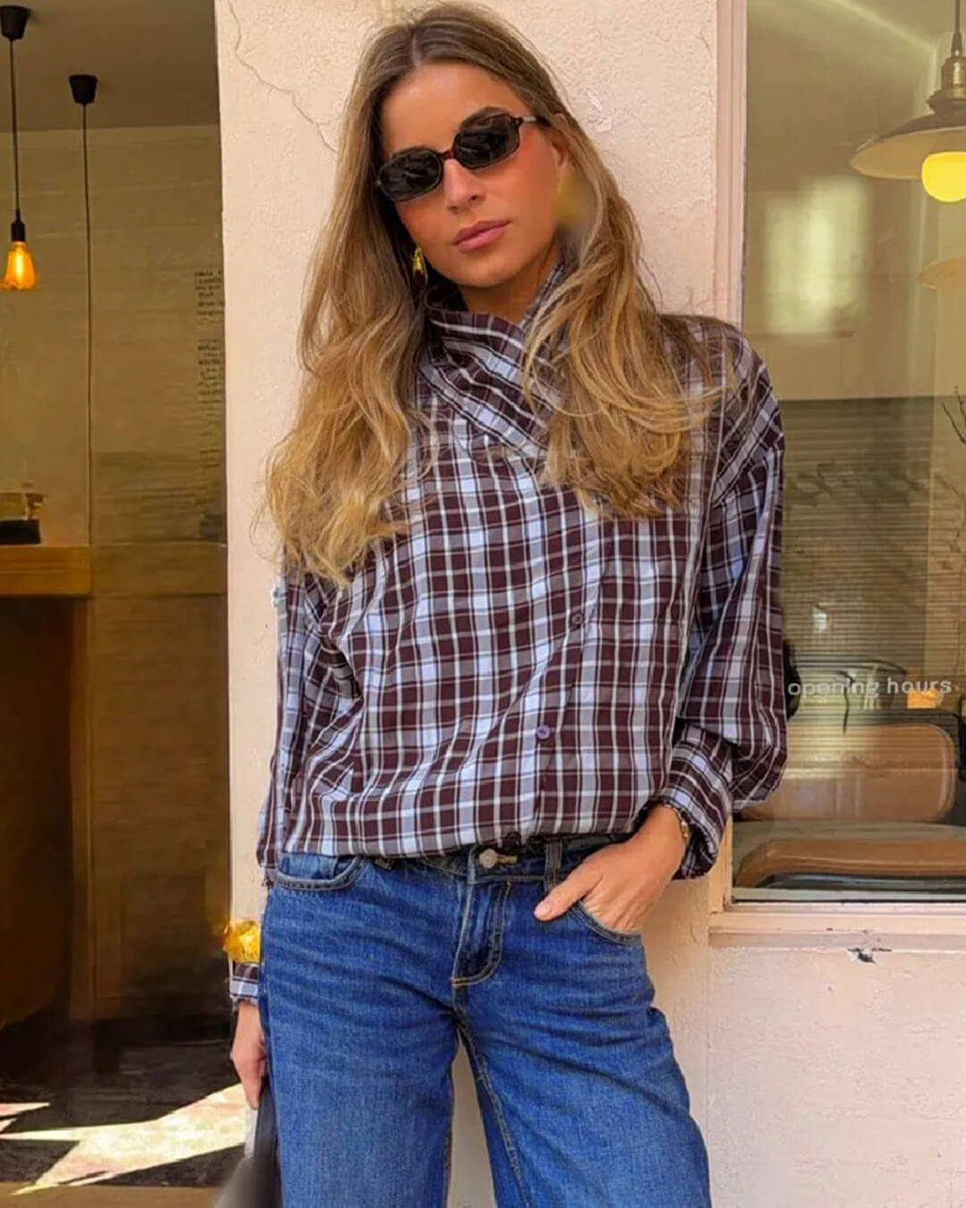 SOERA Rebecca Poplin Plaid Wrapped Shirt - Blouse - SOERA-334019-PLA-M-56003 M
