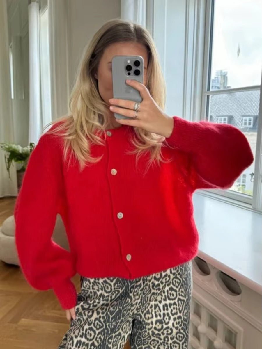 SOERA Hazel Soft Knit Cardigan - Cardigans - 3256809862684170-;CS1763778892232235603 Red S