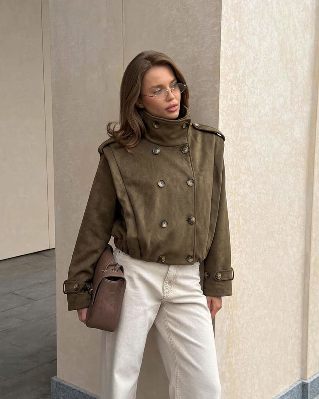 SOERA Amelia Retro Faux Suede Cropped Trench - Coat - SOERA-354243-ASP-XS-55779 XS