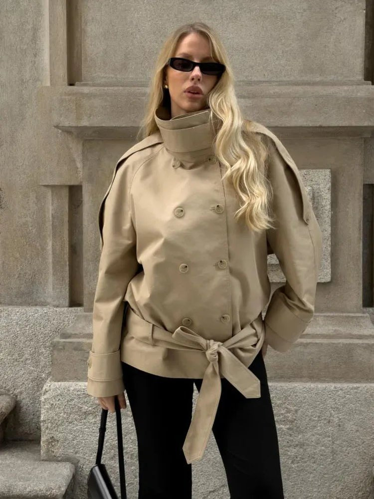 SOERA Anna High Neck Cropped Utility Trench Coat - Coat - SOERA-036099-DEF-OS-74788 M