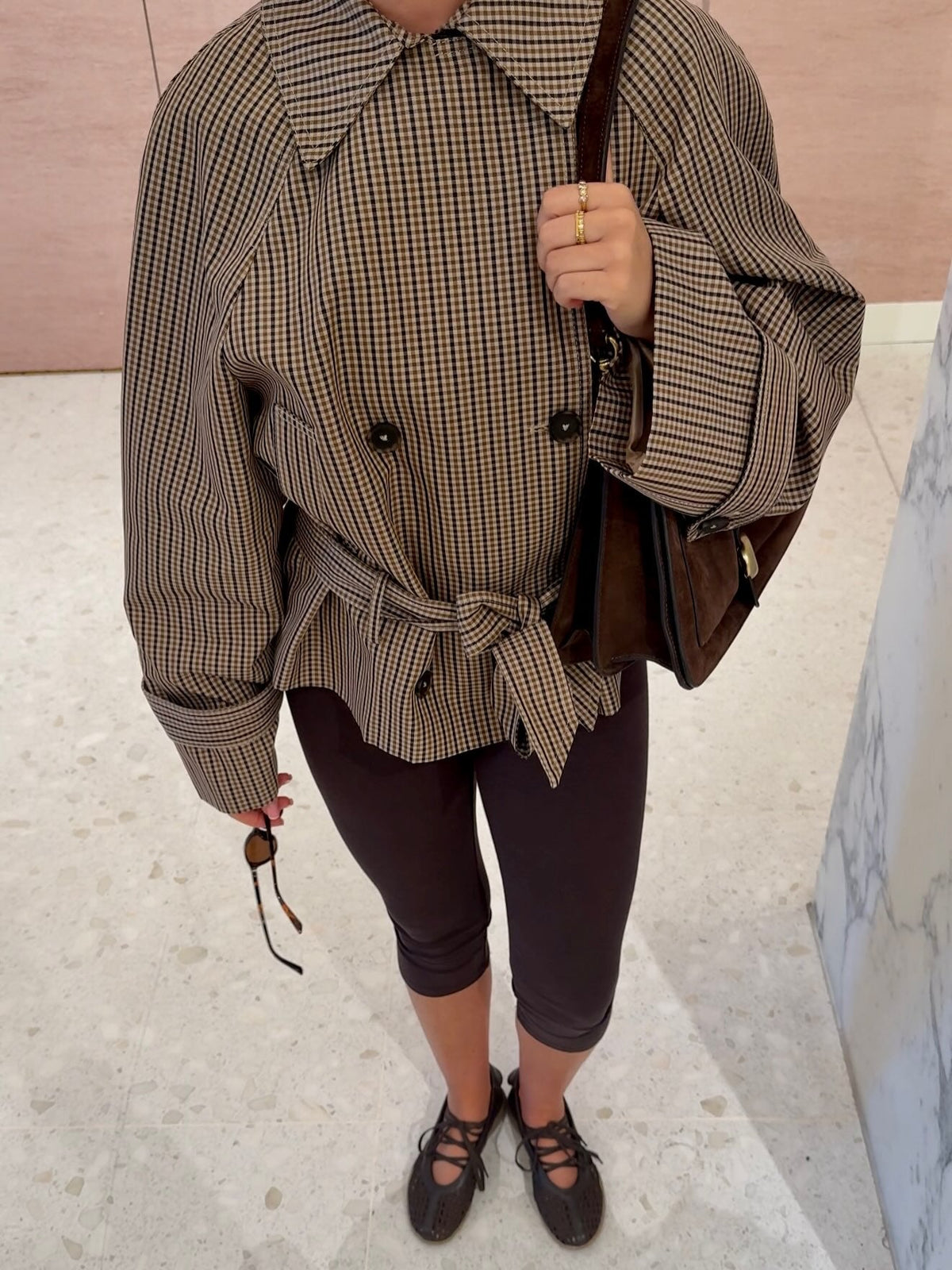 Erica Plaid Belted Trench Coat