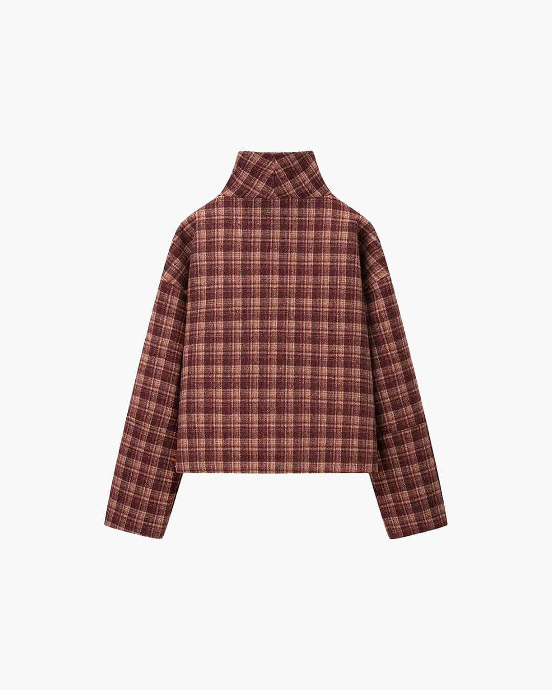 SOERA Jane Stand Collar Wool Blend Plaid Coat - Coat - SOERA-905987-PLA-S-44259 S