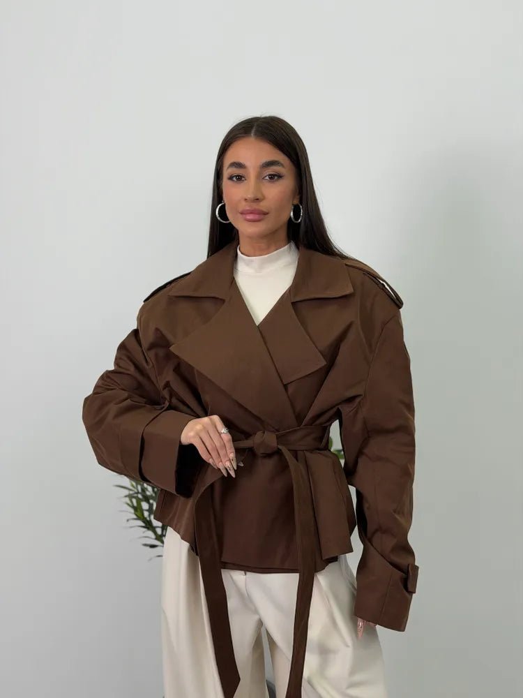 SOERA Beatrice Cropped Trench Coat - Coats & Jackets - VF1760504685429305591 S