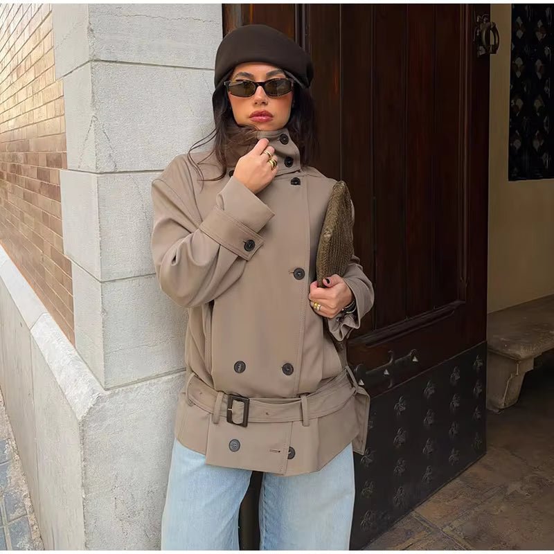 SOERA Saddie Belted Short Trench Coat - Coats & Jackets - 1005011736075587-;js1774869391313640643 S