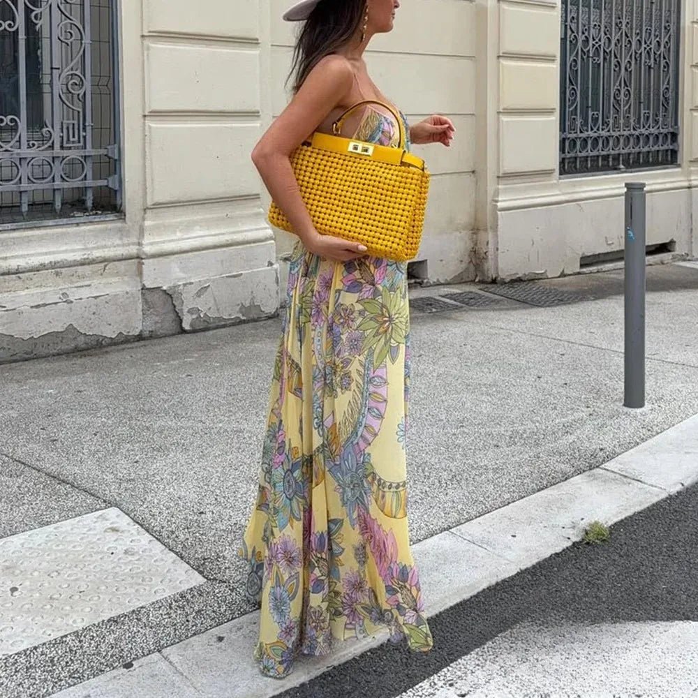 SOERA Bianca Floral Chiffon Cami Dress - Dress -  Yellow XS