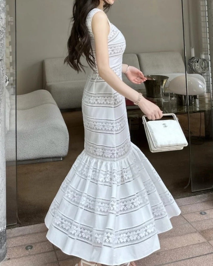 SOERA Celeste Embroidered Lace Fishtail Dress - Dress -  XS