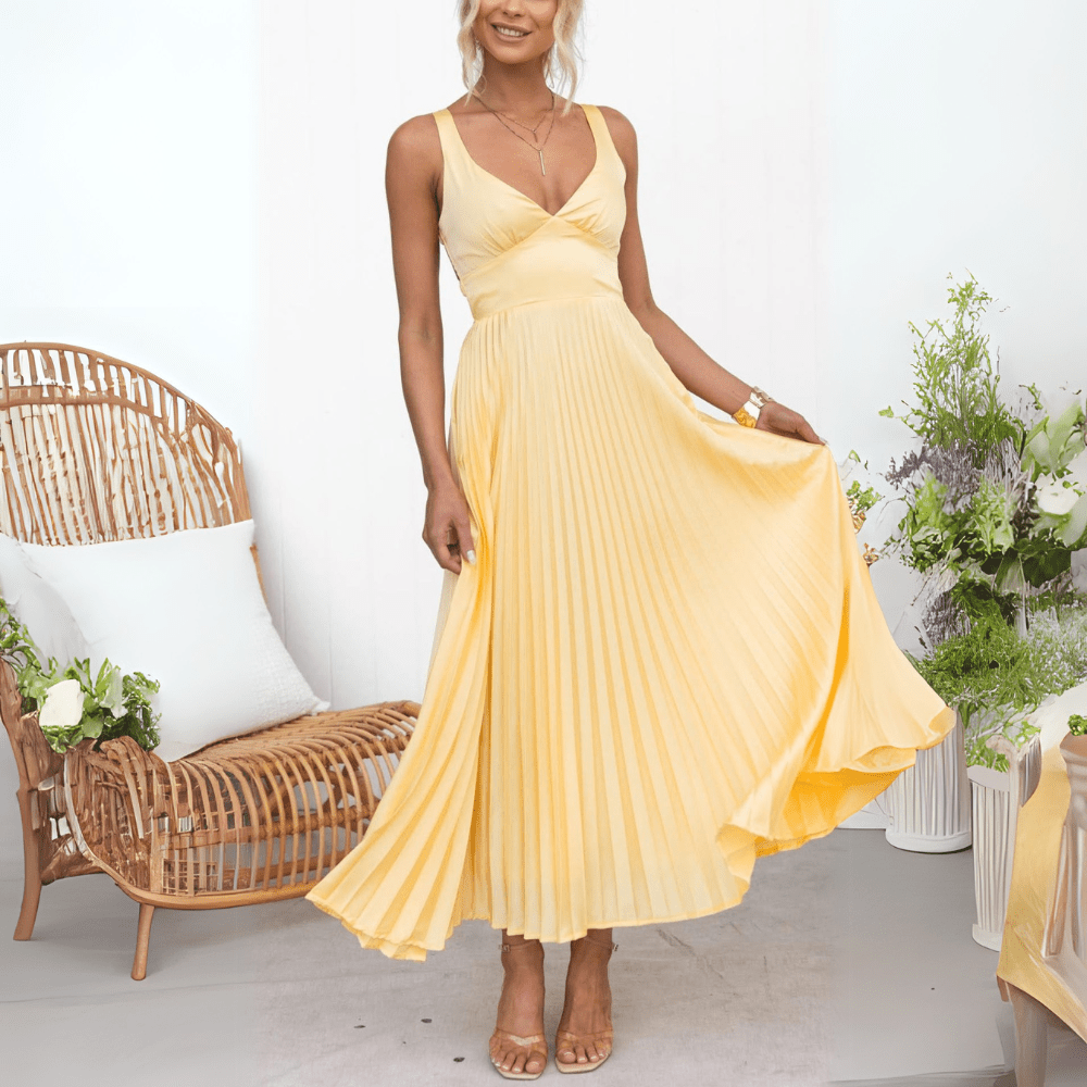 SOERA Sophia Flowing Pleated Summer Maxi Dress - Dress -  S