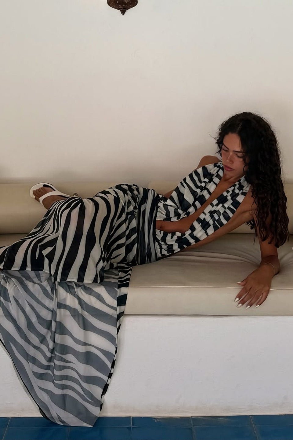 SOERA Sophia Zebra Cutout Maxi Dress - Dress - SOERA-997891-BLA-L-08643 Black L