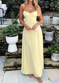 Bianca korsette bodice maxi-kjole