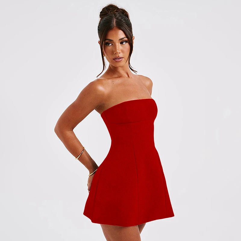 SOERA Colby Cinched Waist Strapless Mini Dress - Dresses - VJ1775807456245900100 Red M