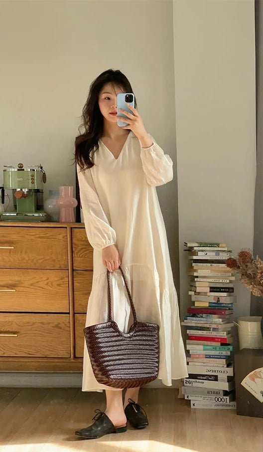 SOERA Bianca Handwoven Leather Tote Bag - Handbags -  Coffee Large