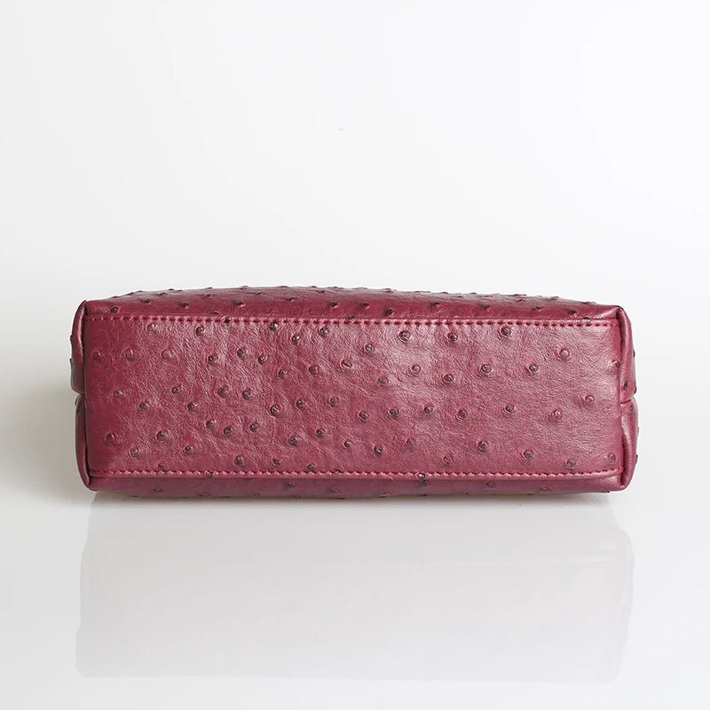 SOERA Bianca Ostrich Pattern Bag - Handbags -  Maroon