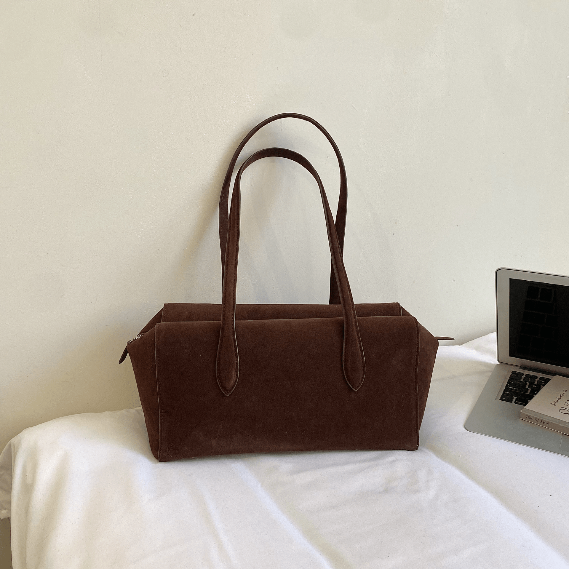 SOERA Claudine Faux Suede Shoulder Bag - Handbags - 1005010148488406-;lR1775590141467542924 Coffee One Size