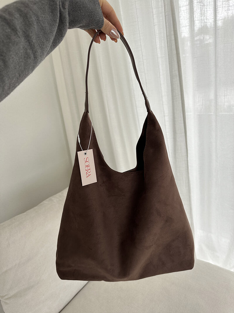 SOERA Jenna suede bag - Handbags - Soera-Jenna-Suede-Bag-Beige Beige
